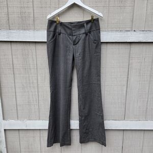 Alice + Olivia Gray Charcoal Trousers Slacks Wool Business Casual Flare Pants 8